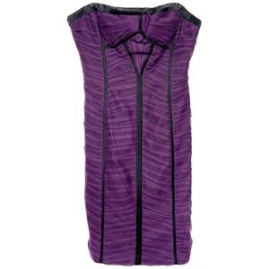 BCBG MAXAZRIA | NWT Ruched Party Mini Dress Purple Black Mesh